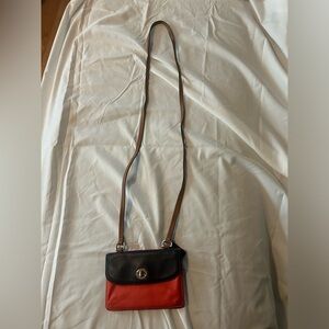Vintage Two-Tone Coach Leather Crossbody Bag